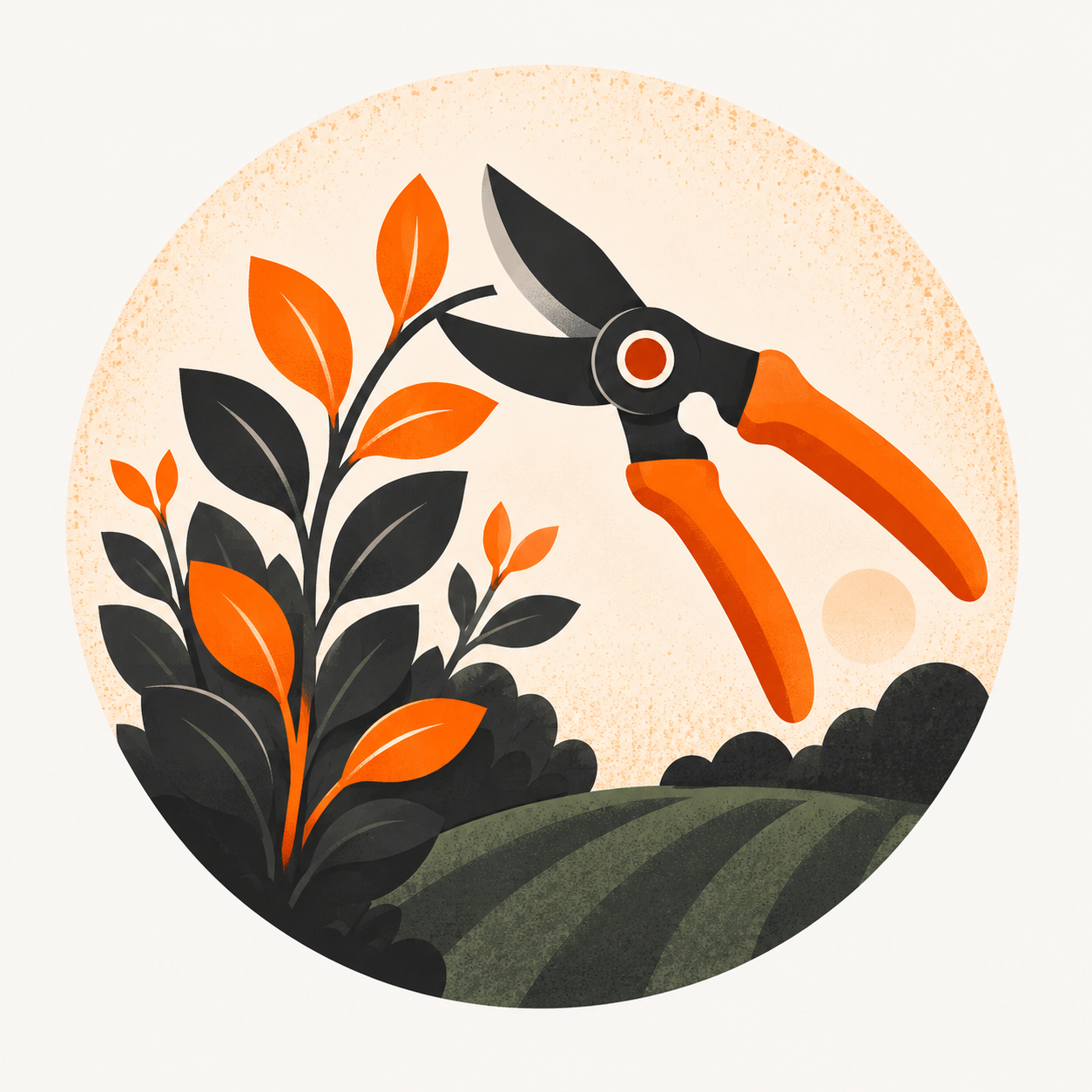 Illustration av trädgård